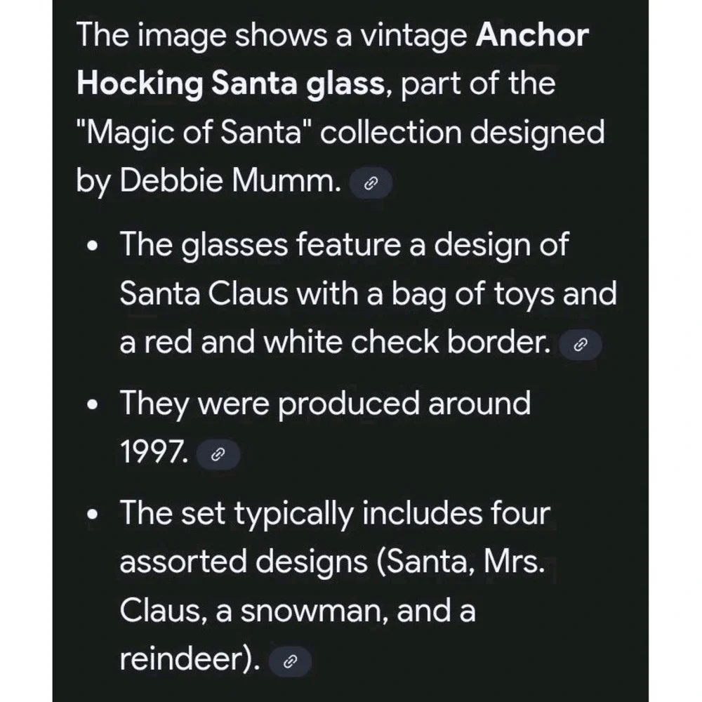 Anchor Hocking Mumm MAGIC‎ OF SANTA - Set of 3 - 6 1/4" HIGHBALL GLASSES Vintage - Picture 6 of 6